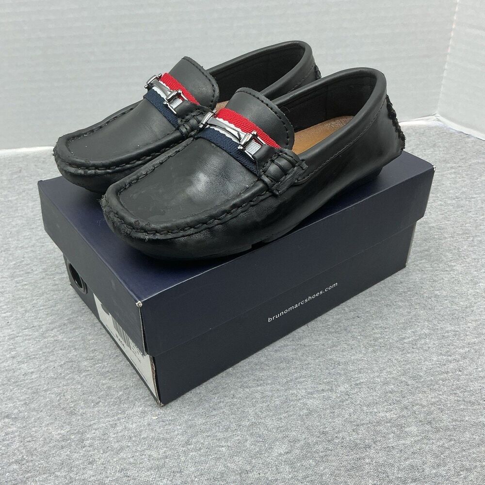 Bruno Marc Black Loafer Dress Shoes Boys EU Size 28 Easy Slip-On SBLS218K